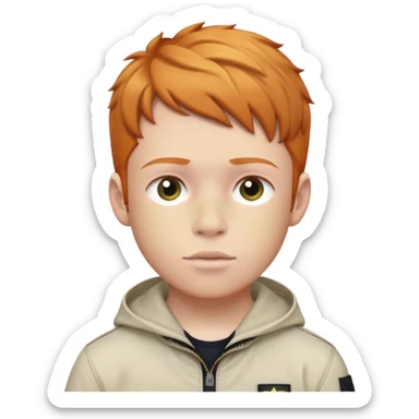 Ginger boy wearing stone island  sticker