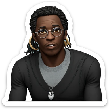 confident dark-skinned male portrait sticker