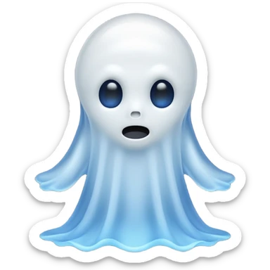 blue and white ghost boy farting sticker