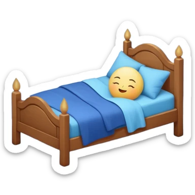 Peaceful night sleep, moon and stars, glowing fruit releasing melatonin, calm blue tones, simple emoji style sticker