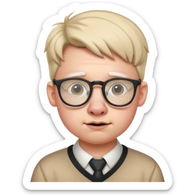 nerd face with glasses and a pig nose sticker