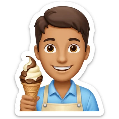 Vendor + choco cart,Ice Cream Vendor. sticker