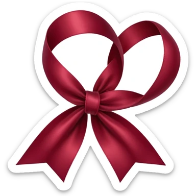 burgundy red ribbon sticker