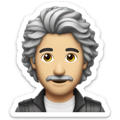 peluca javier milei sticker