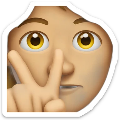 A man points his hand at the eye and pulls it down sticker