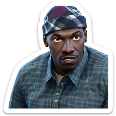 plaid shirt and hat style sticker