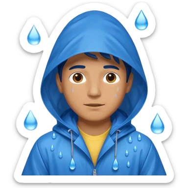 man in blue rain coat over head



 sticker