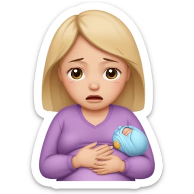 Pregnant lady crying sticker