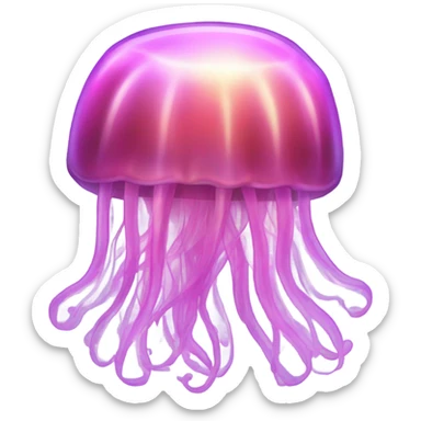 Pink iridescent jellyfish  sticker