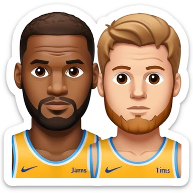 lebron james and luka doncic sticker