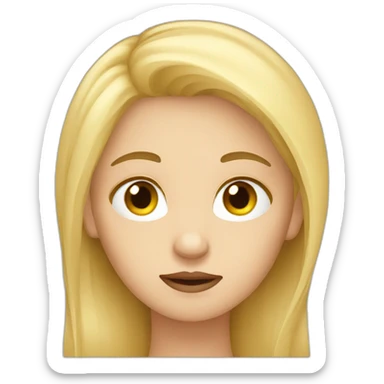 Lady long blonde hair thinking confused sticker