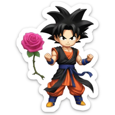 Rose Goku black sticker