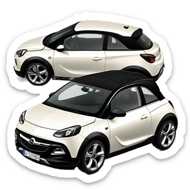 opel adam rocks in off white with black sliding sun roof, front view sticker