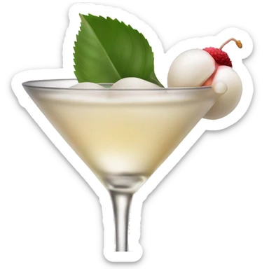 Lychee martini with 1 peeled lychee garnish sticker