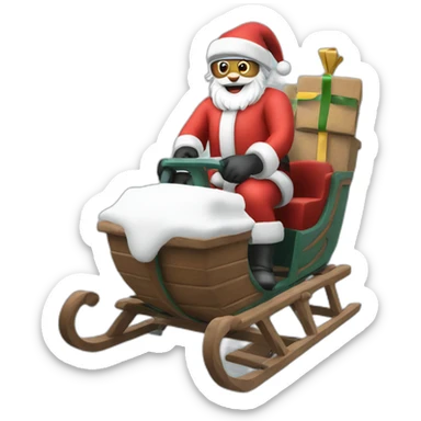 Santa in sledge in vr headset sticker