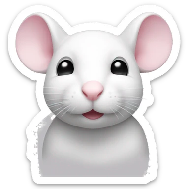 White mouse with a slight pink tint  sticker