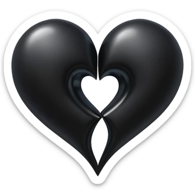 İki siyah kalp Birleşik sticker
