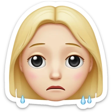 A sad emoji with mental stroke sticker