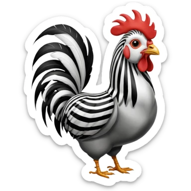 rooster zebra sticker