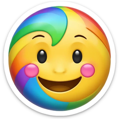 Rainbow happy emoji sticker