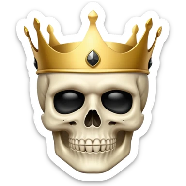 skull wearing a golden crown and black ski mask sticker