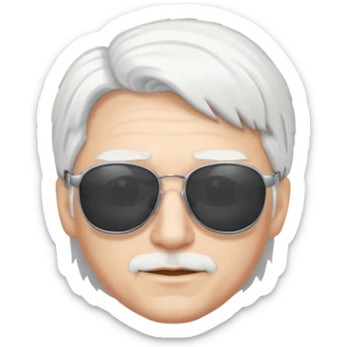 😁 with sunglasses white hair sticker