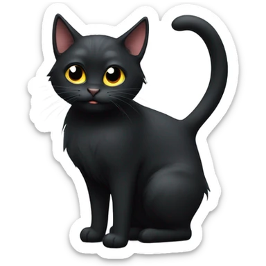 Black cat shrugs  sticker