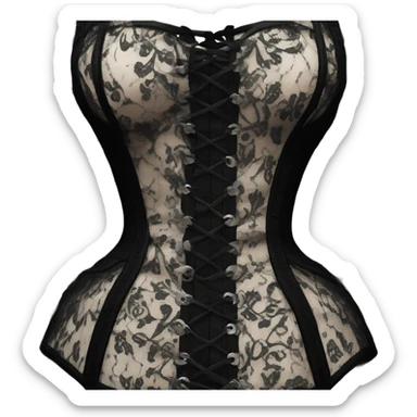 black lace long sleeve corset sticker