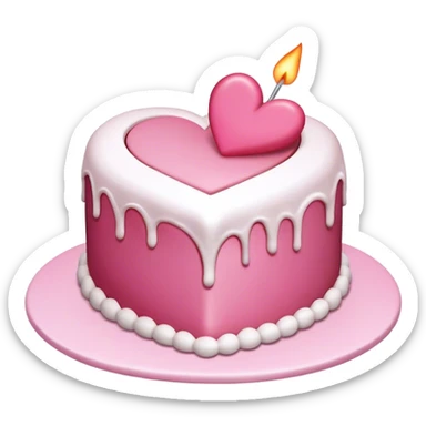 Pink heart cake with white icing  sticker