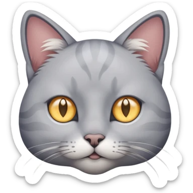 A cat with star eyes wearing a gray shirt sticker