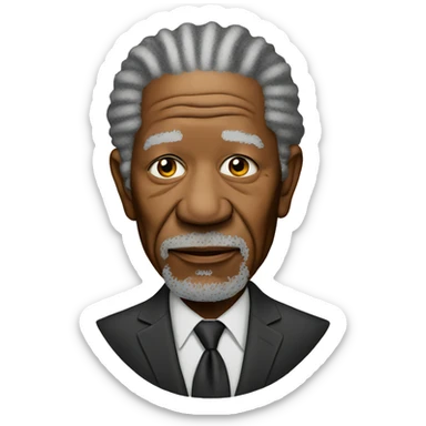 Morgan Freeman looks down sadly sticker