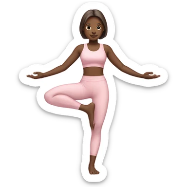 White brunette yoga girl light pink clothes  sticker