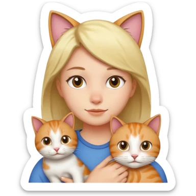 person with cat on their shoulder sticker