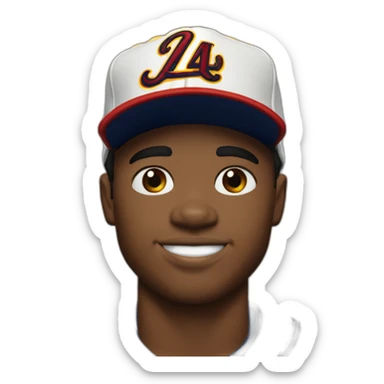 Ronald acuña junior con gorra de leones del caracas sticker