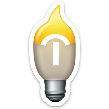 emoji light in the middle of the letter G sticker