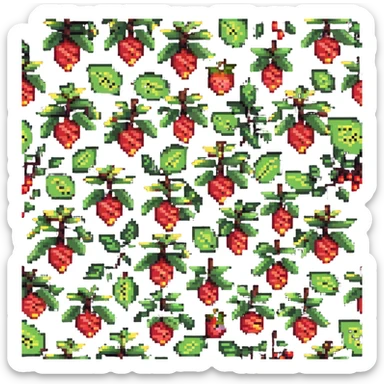 berry bush with fruits sticker