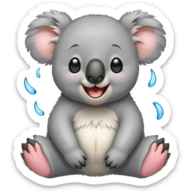 koala laughing hysterically with tears of joy sticker
