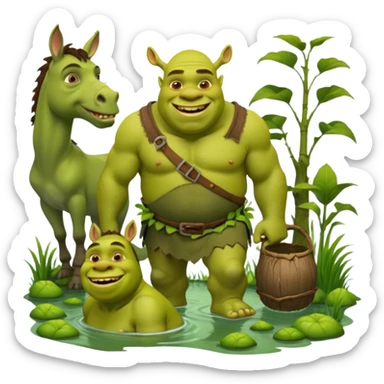 Starter pack shrek  sticker