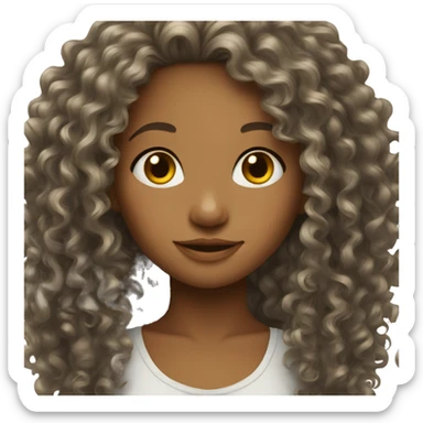 Curly hair girl  sticker