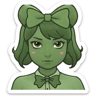 Girl wearing a bow  sticker