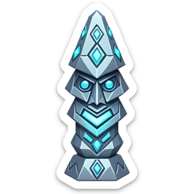 fantasy magic ssilver totem low poly sticker