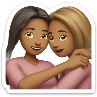 Sisters hugging sticker