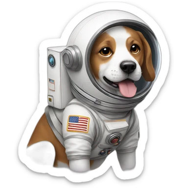 Dogs as if they were astronauts sticker