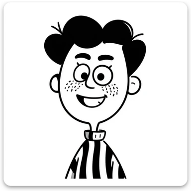 funny face with big grin and rosy cheeks sticker