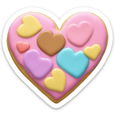 heart shaped biscuit with icing sticker