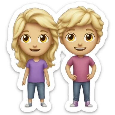 Two crazy children sticker