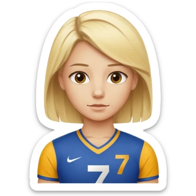 blonde Number 7 Printed Athlete sticker