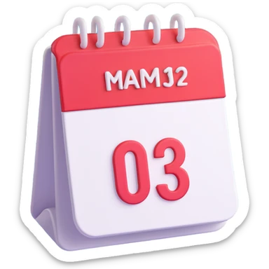 vibrant colorful 3D calendar icon without date sticker