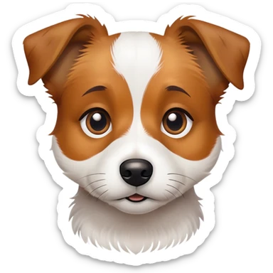 super scruffy jack russell mix with big eyes sticker