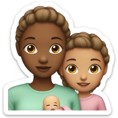 Girl with baby girl sticker